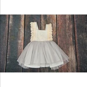 Little trendsetter blueish grey lace tulle dress. The sweetest dress ever!